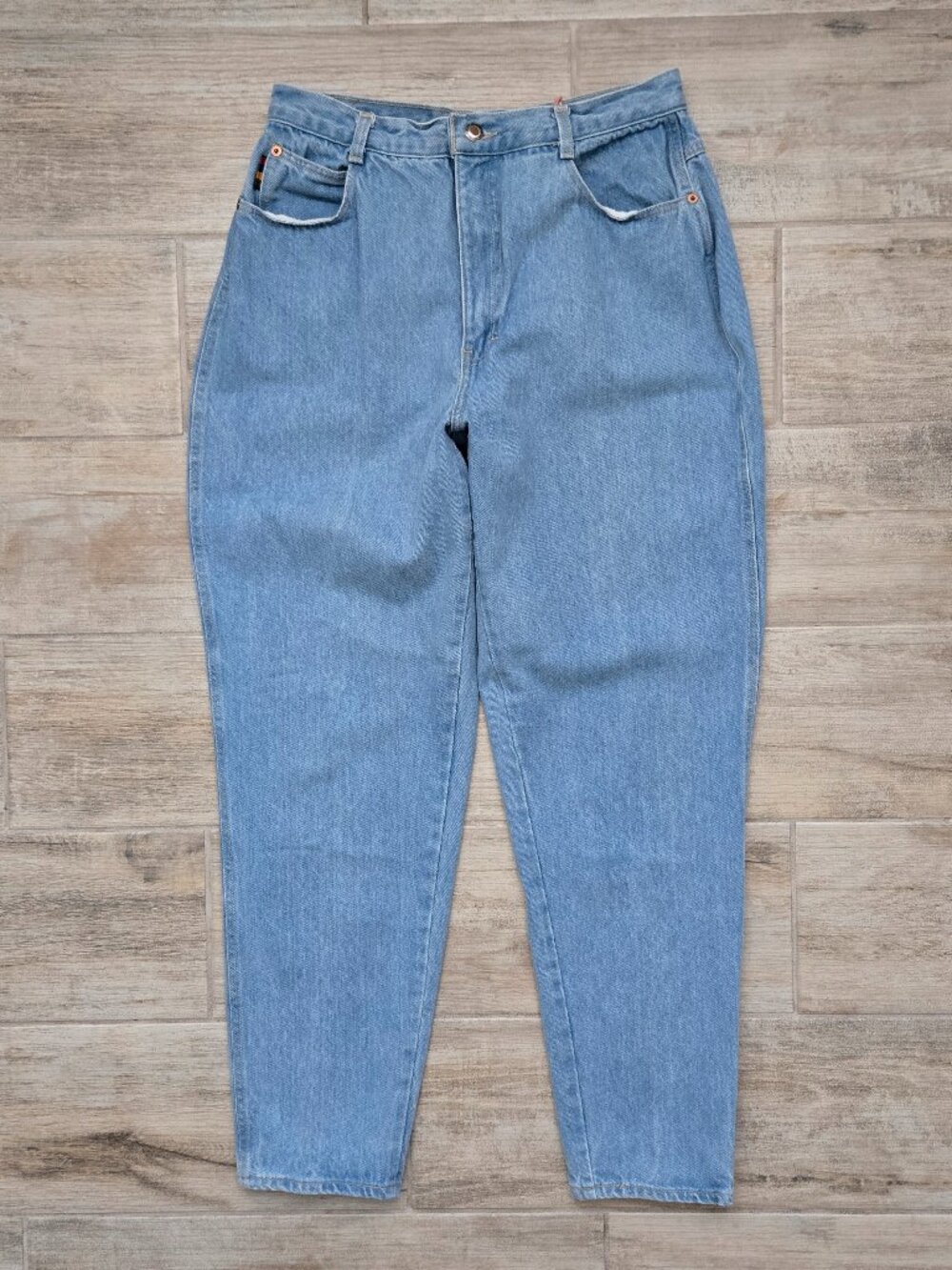 Vintage Gitano Mom Jeans Womens Light Wash High Rise 100% Cotton 80s Retro 14